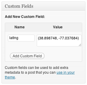 Custom Fields metabox
