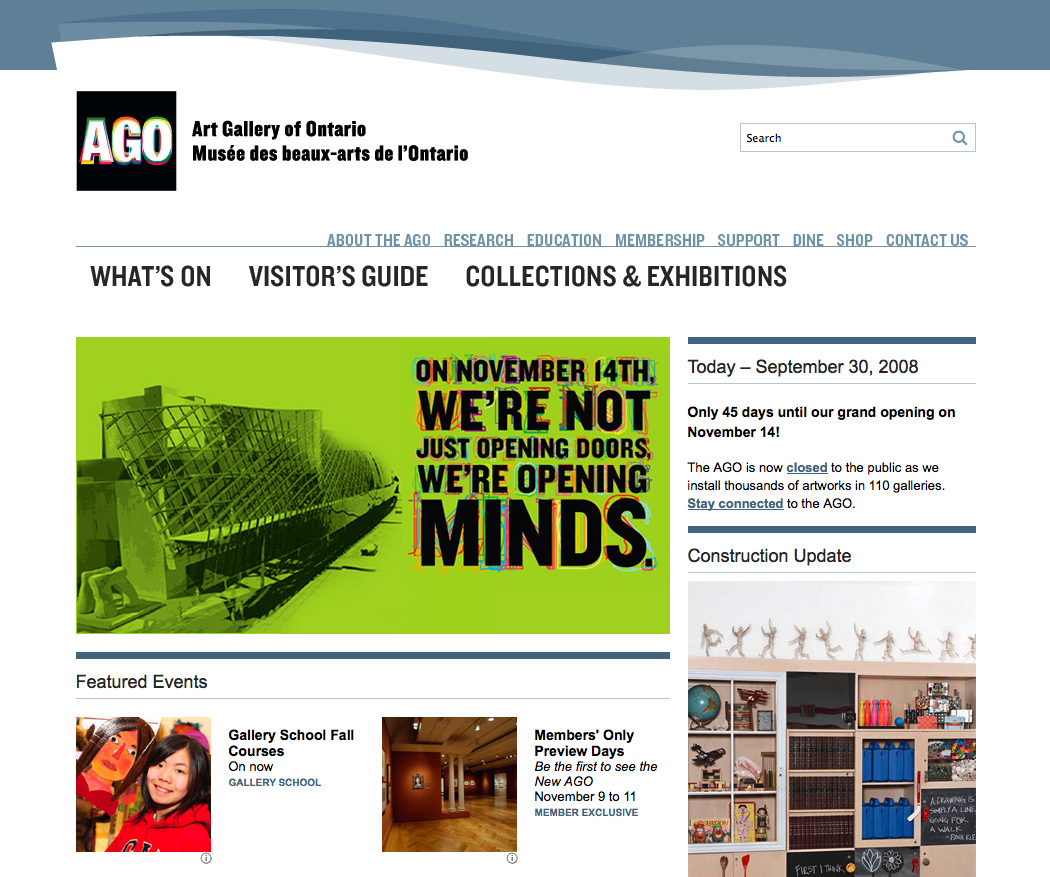 Art Gallery of Ontario Website