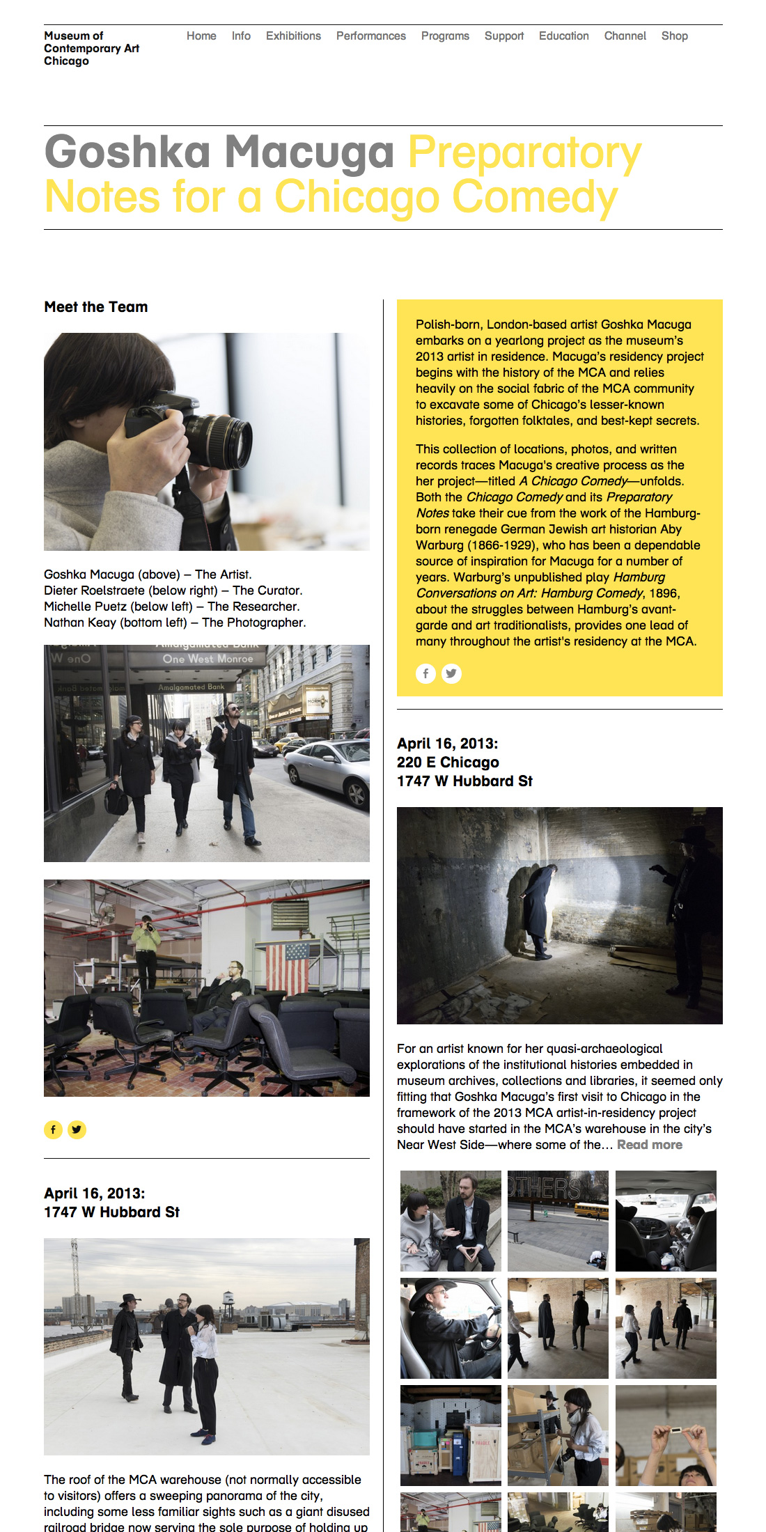 Goshka Macuga microsite