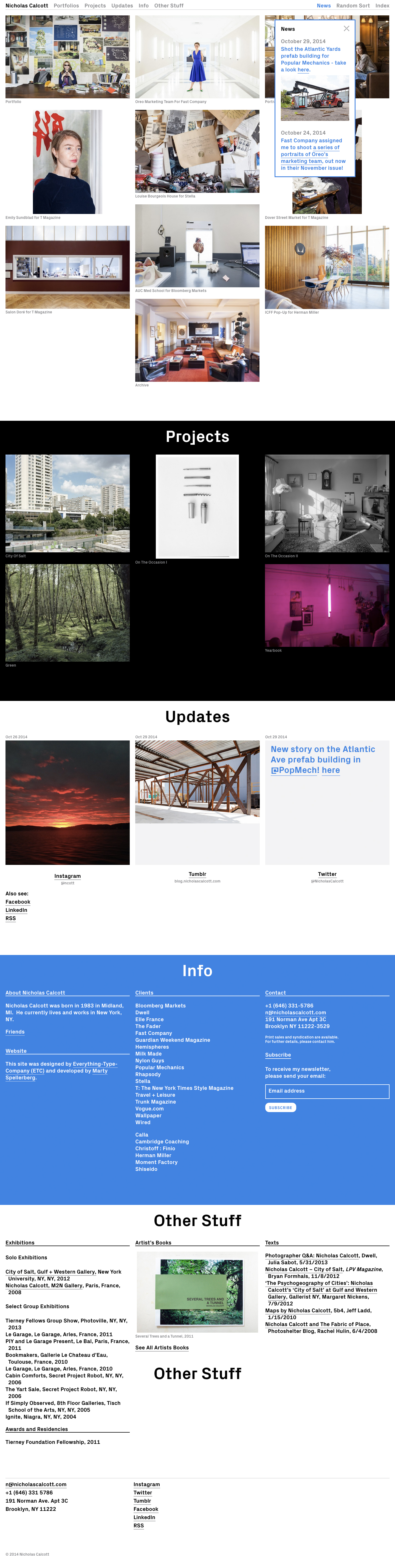 Website for Photographer Nicholas Calcott