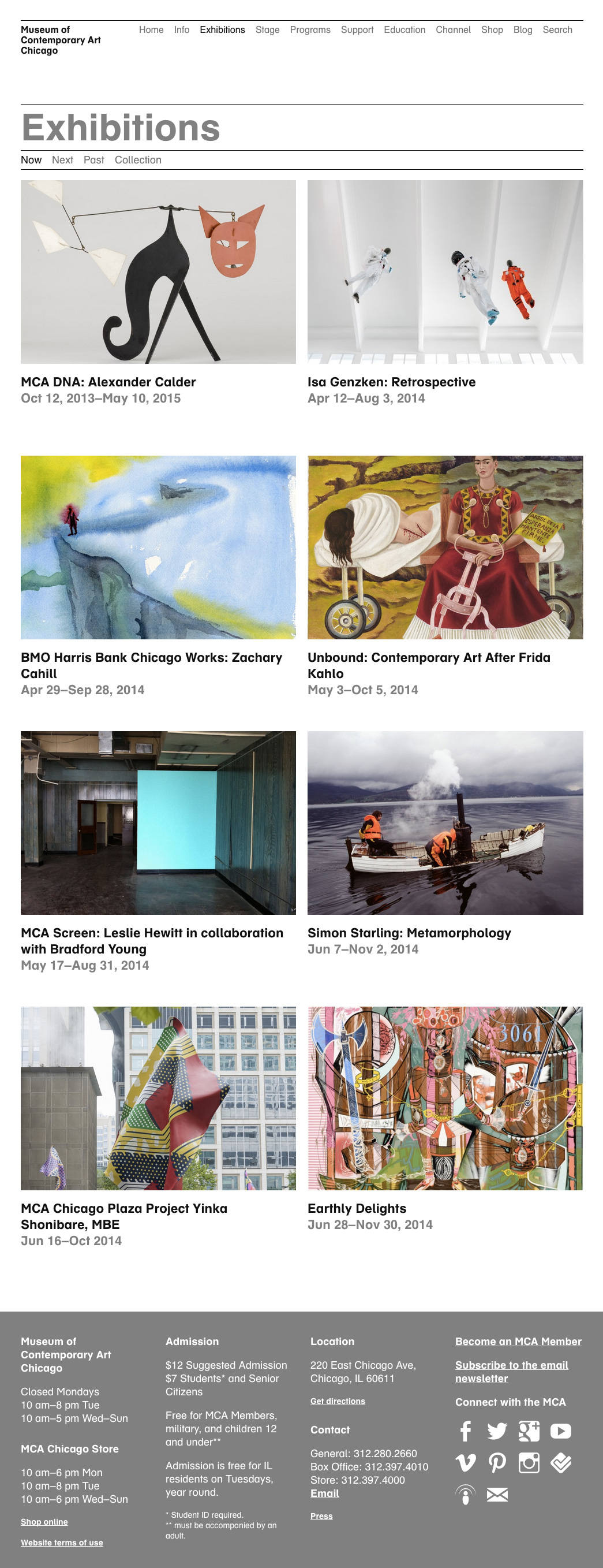 Example of the exhibition Category template
