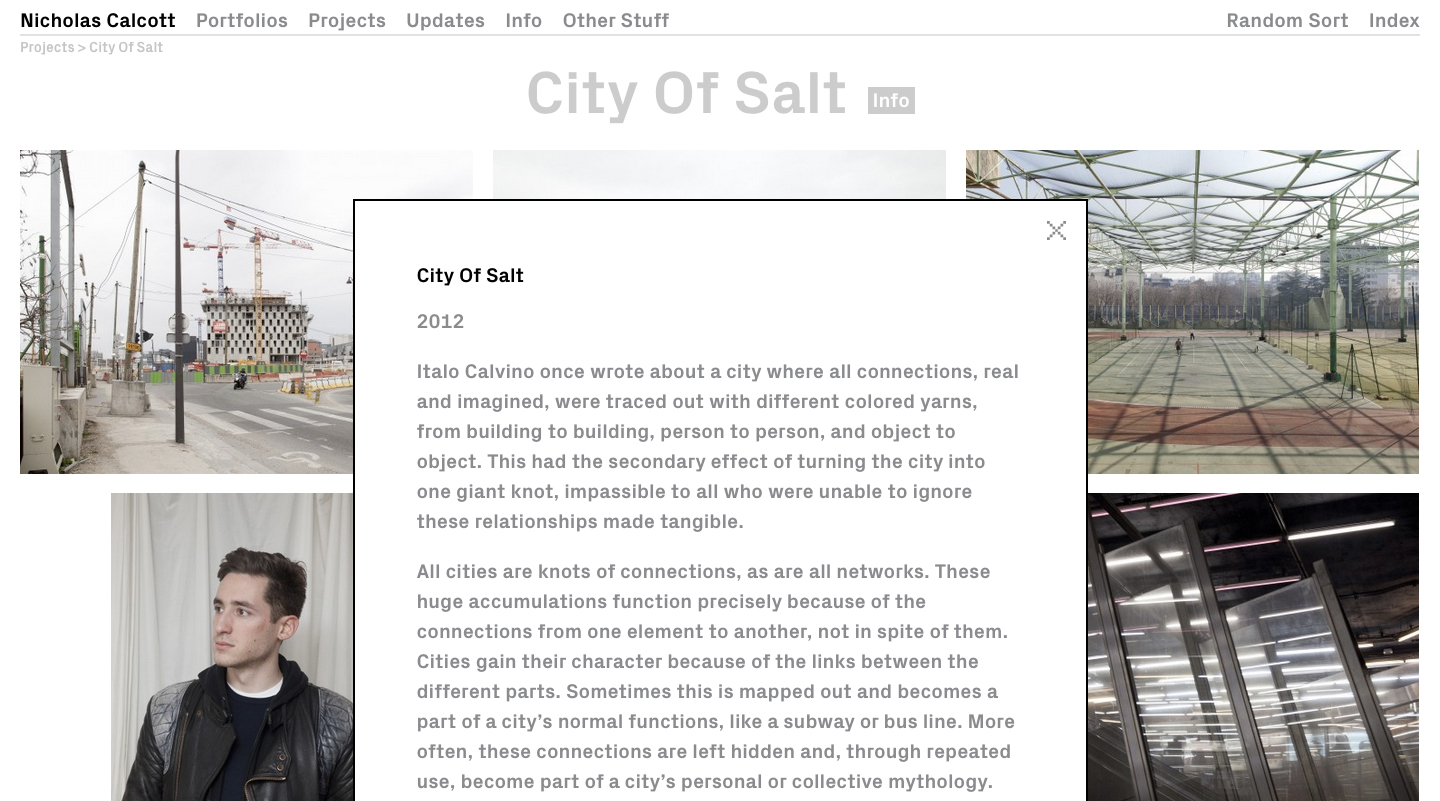 Website for Photographer Nicholas Calcott
