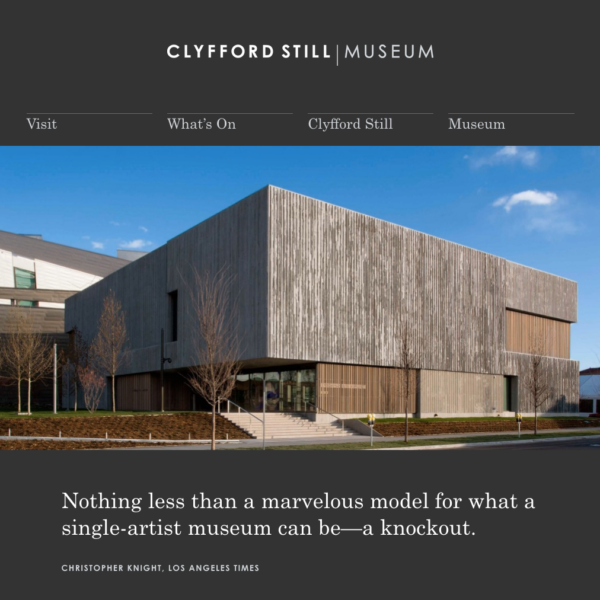 Website redesign for the Clyfford Still Museum – Spellerberg Associates