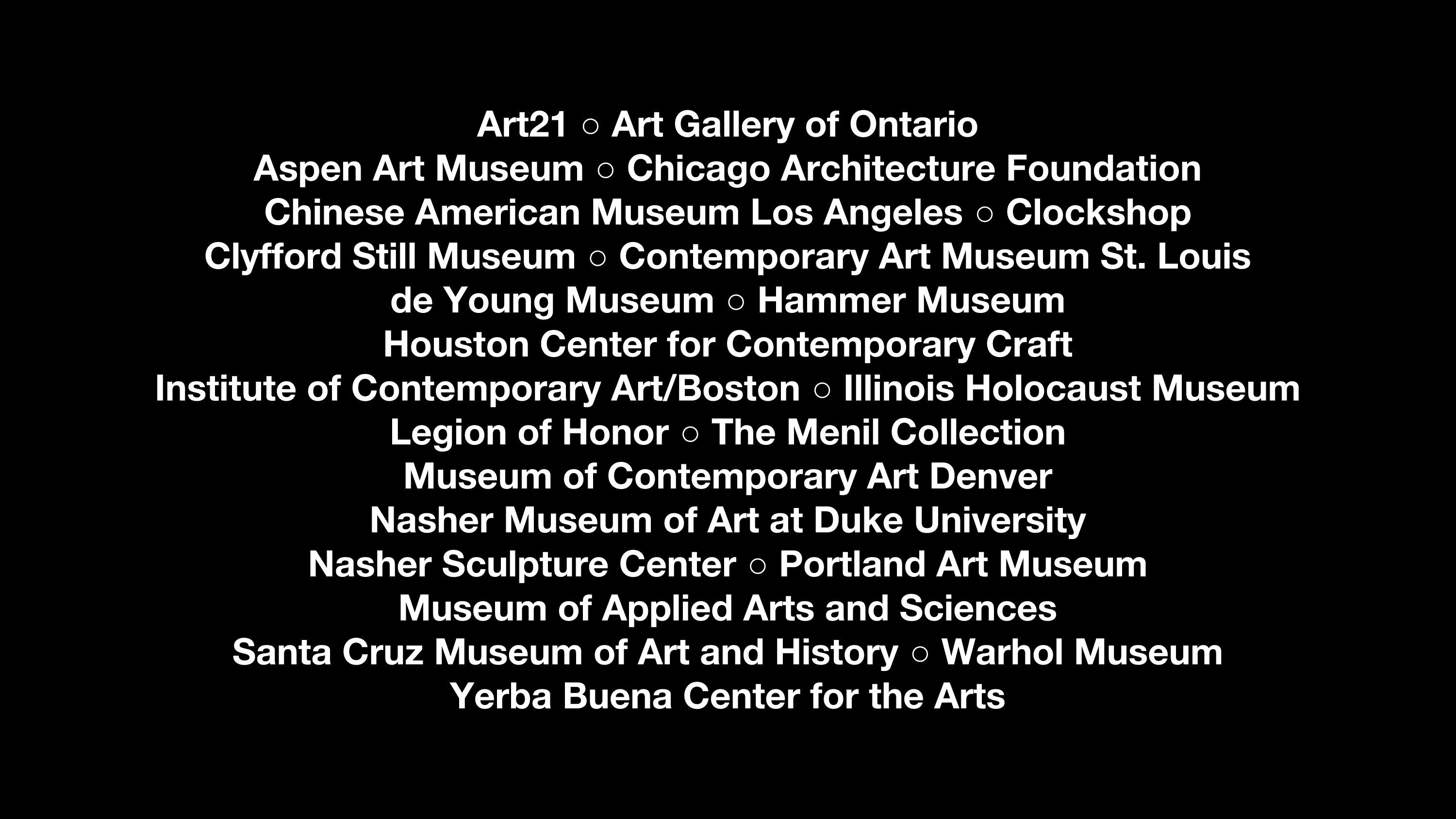 List of participating institutions