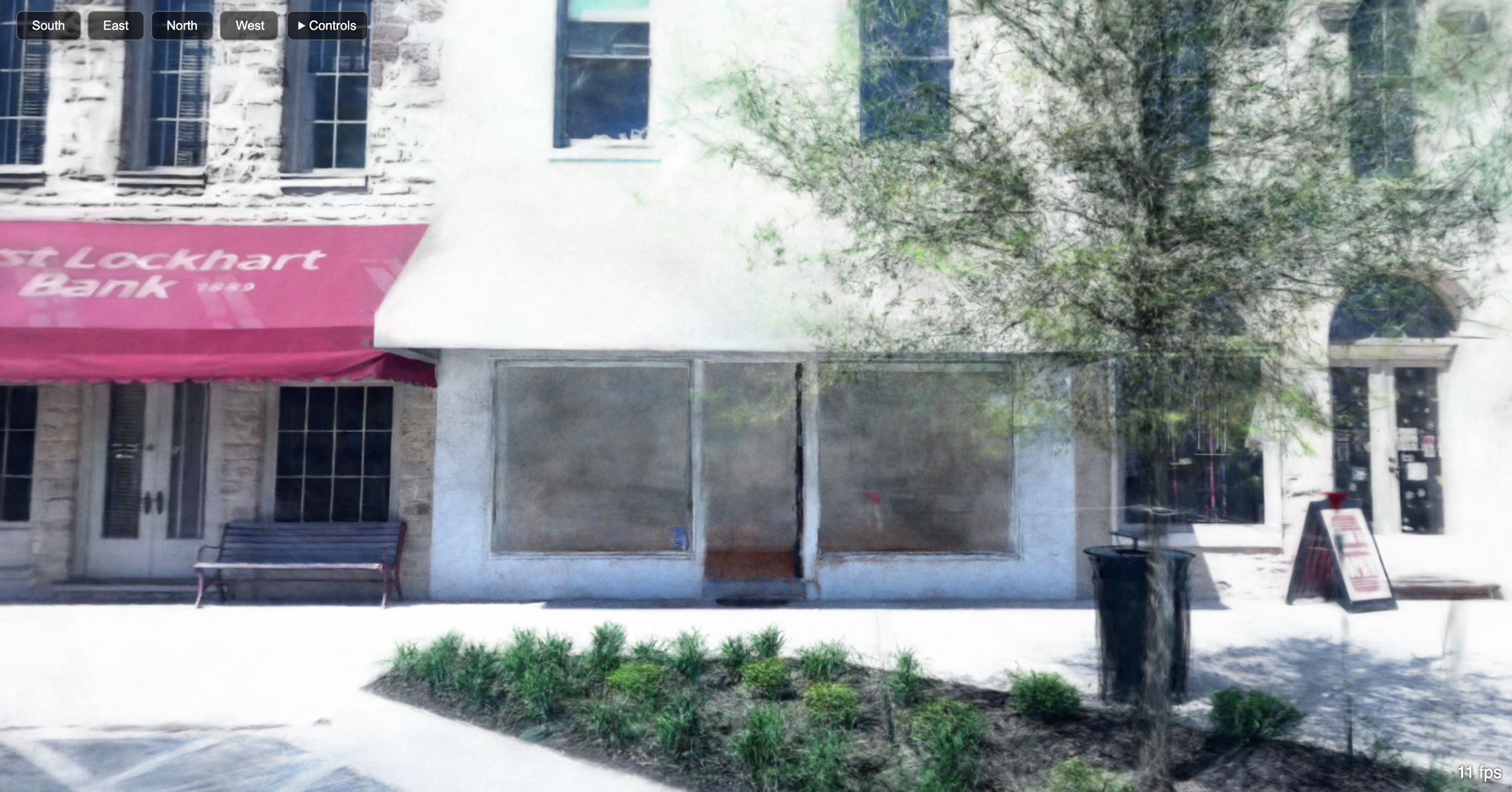 Gaussian splat of a storefront