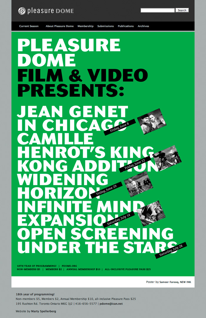 Website for Pleasure Dome