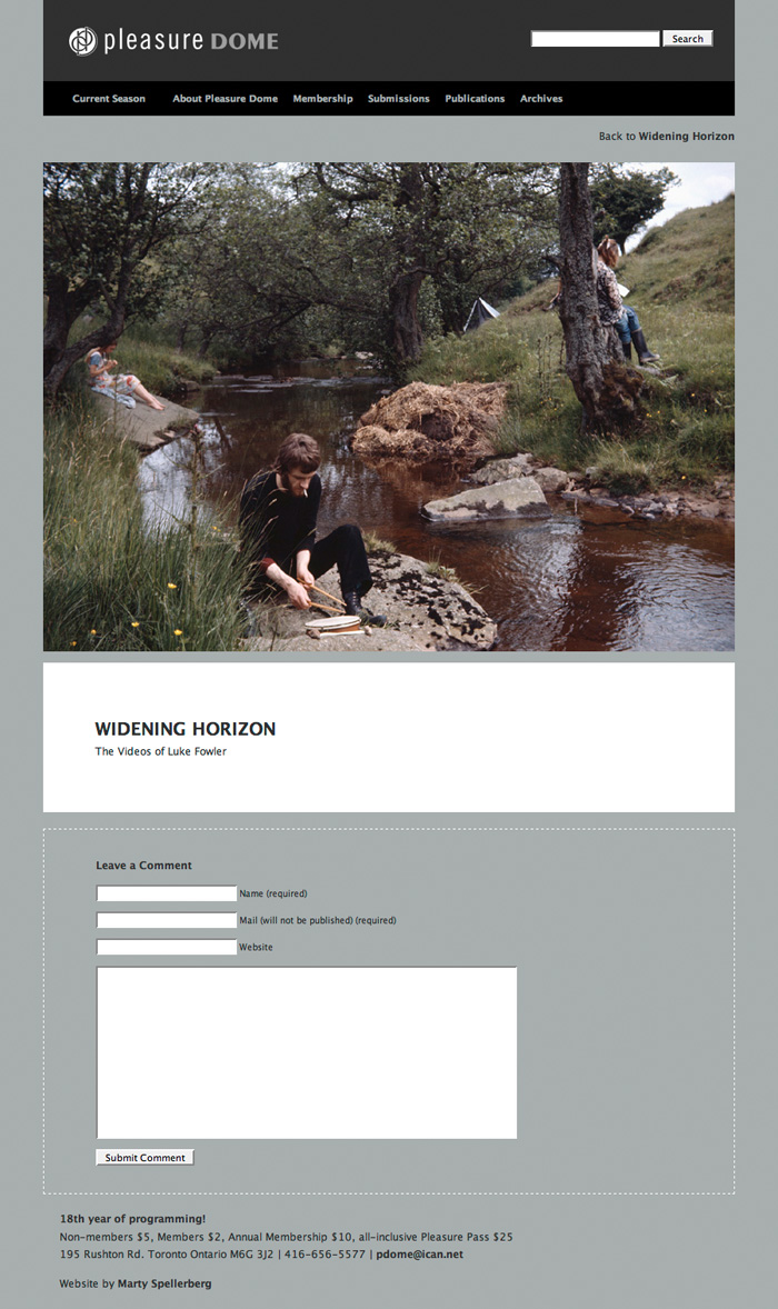 Website for Pleasure Dome